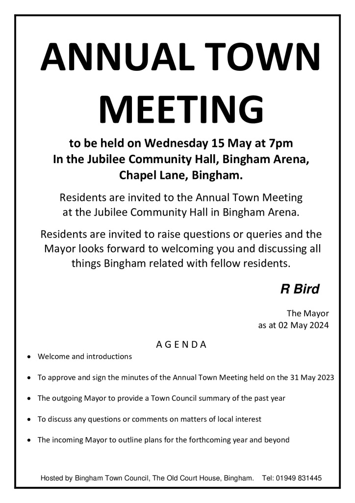 thumbnail of Published Annual Town Meeting Agenda 15 May 2024